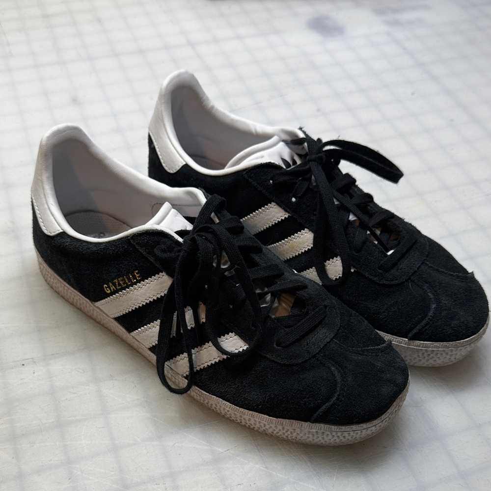 Adidas Black and White Suede Sneakers